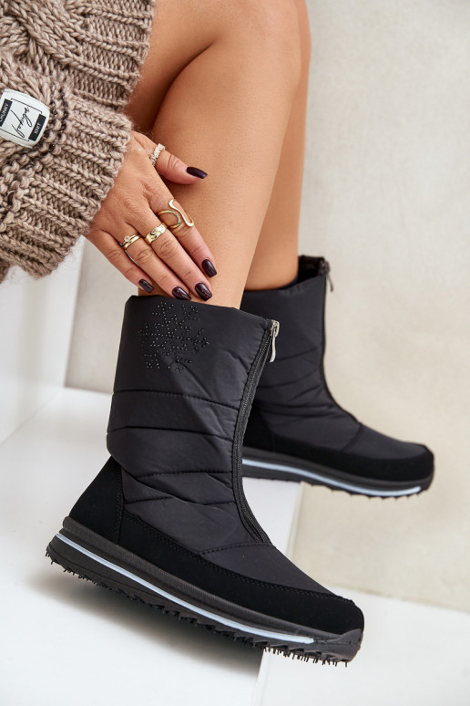 Dámské Sněhule Se Zipem PROGJ-22-130 Černé Dámské Sněhule Se Zipem PROGJ-22-130 Černé