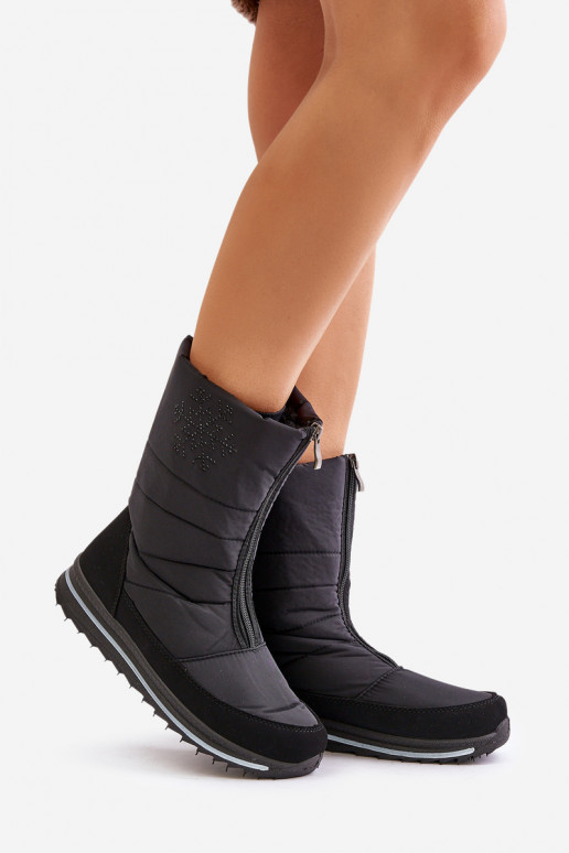 Dámské Sněhule Se Zipem PROGJ-22-130 Černé Dámské Sněhule Se Zipem PROGJ-22-130 Černé