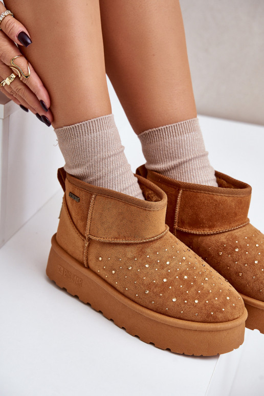 Sněhule se zdobením na platformě Big Star OO274A104 Camel Sněhule se zdobením na platformě Big Star OO274A104 Camel