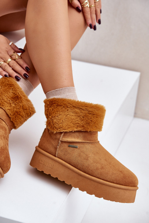 Sněhule na platformě s kožíškem Big Star OO274A106 Camel Sněhule na platformě s kožíškem Big Star OO274A106 Camel