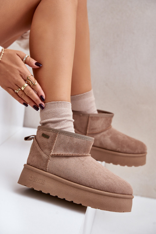 Nízke sněhule na platformě Big Star OO274A100 béžové Nízke sněhule na platformě Big Star OO274A100 béžové