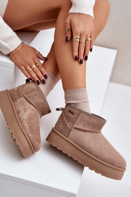 Nízke sněhule na platformě Big Star OO274A100 béžové Nízke sněhule na platformě Big Star OO274A100 béžové