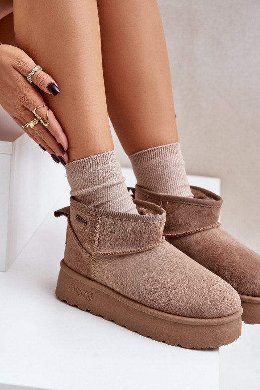 Nízke sněhule na platformě Big Star OO274A100 béžové Nízke sněhule na platformě Big Star OO274A100 béžové