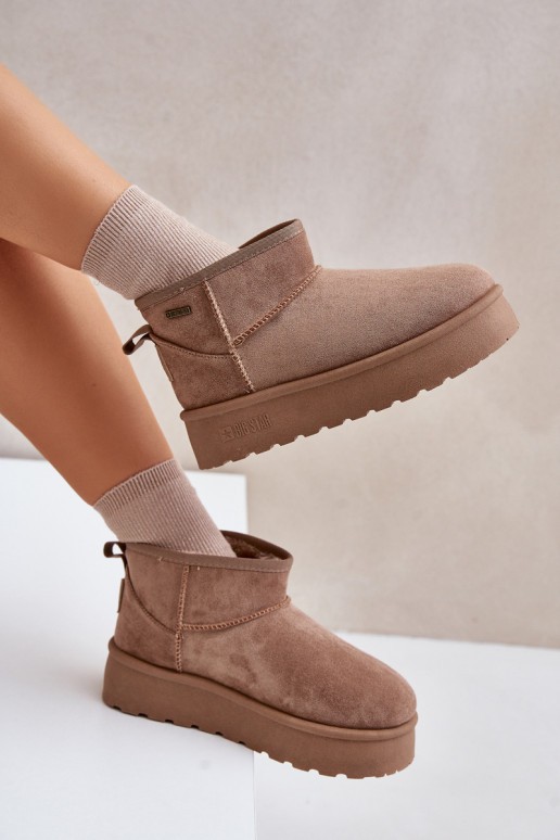 Nízke sněhule na platformě Big Star OO274A100 béžové Nízke sněhule na platformě Big Star OO274A100 béžové