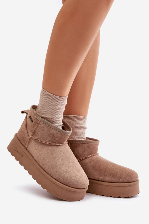 Nízke sněhule na platformě Big Star OO274A100 béžové Nízke sněhule na platformě Big Star OO274A100 béžové