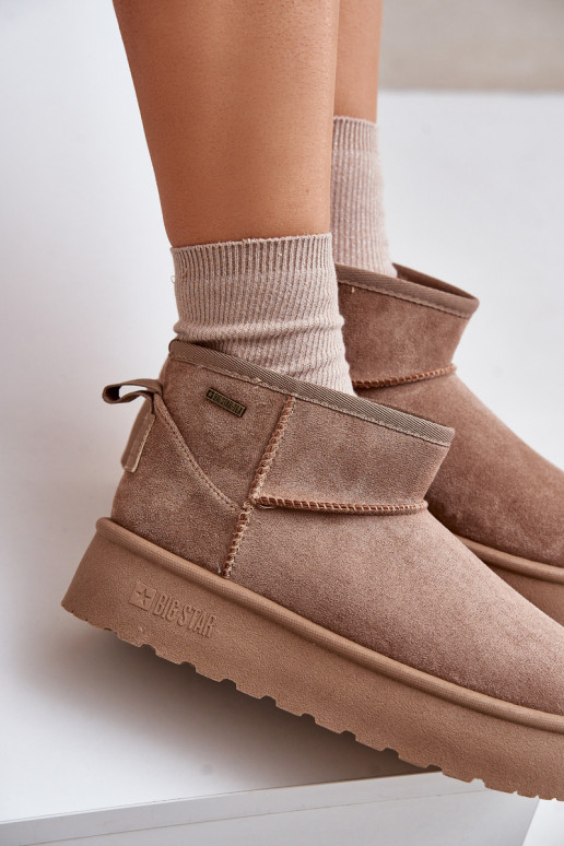 Nízke sněhule na platformě Big Star OO274A100 béžové Nízke sněhule na platformě Big Star OO274A100 béžové