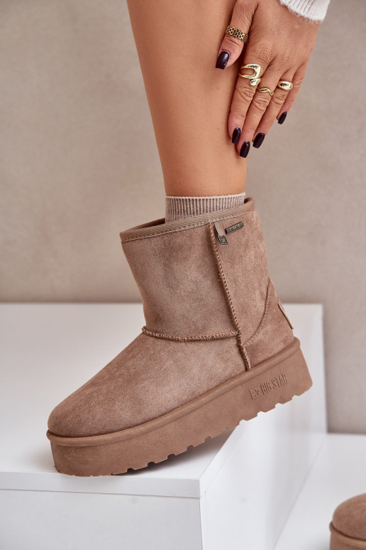 Vysoké dámské sněhule na platformě Big Star OO274A097 béžové Vysoké dámské sněhule na platformě Big Star OO274A097 béžové