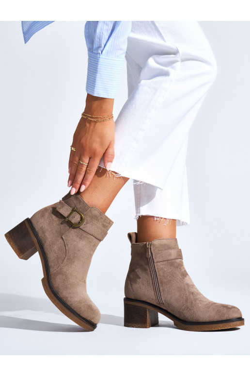 Béžové dámské kotníkové boty