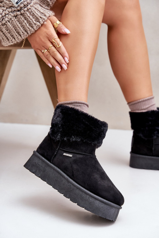 Sněhové boty na platformě s kožešinou Big Star OO274A108 Černé Sněhové boty na platformě s kožešinou Big Star OO274A108 Černé