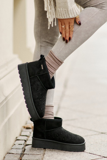 Sněhule se zdobením na platformě Big Star OO274A105 černé