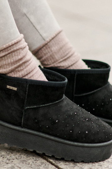 Sněhule se zdobením na platformě Big Star OO274A105 černé 2