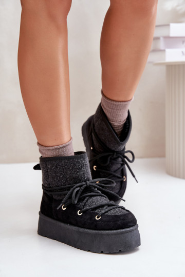 Sněhule S Šňůrkou Na Platformě Černé Mavora 2