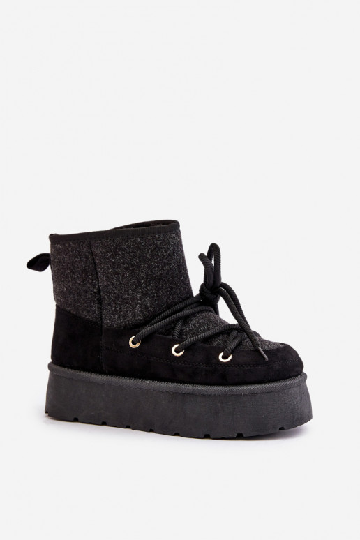 Sněhule S Šňůrkou Na Platformě Černé Mavora Sněhule S Šňůrkou Na Platformě Černé Mavora