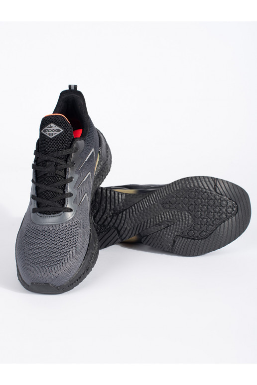 Černo-šedé lehké sportovní boty na šněrování