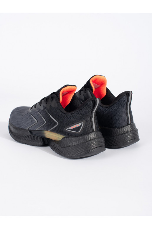 Černo-šedé lehké sportovní boty na šněrování