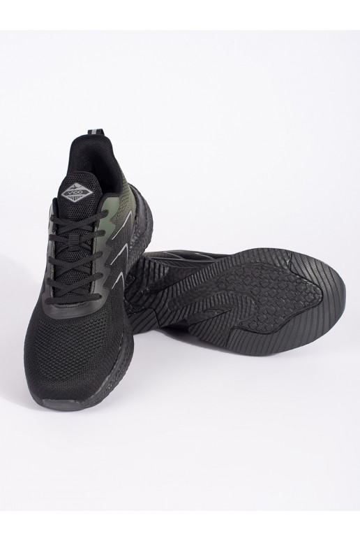 Černo-zelené lehké sportovní boty na šněrování