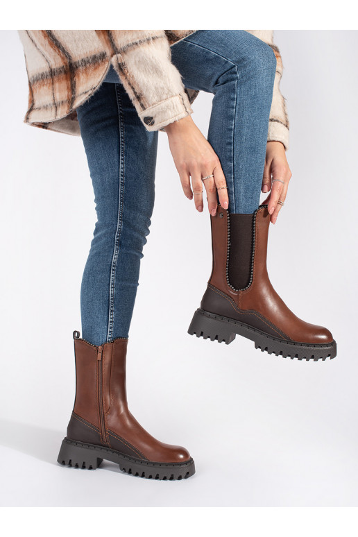 Vysoké štibletky z eko kůže