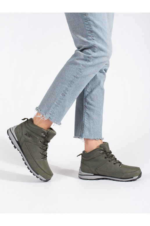 Zelené zateplené trekové boty