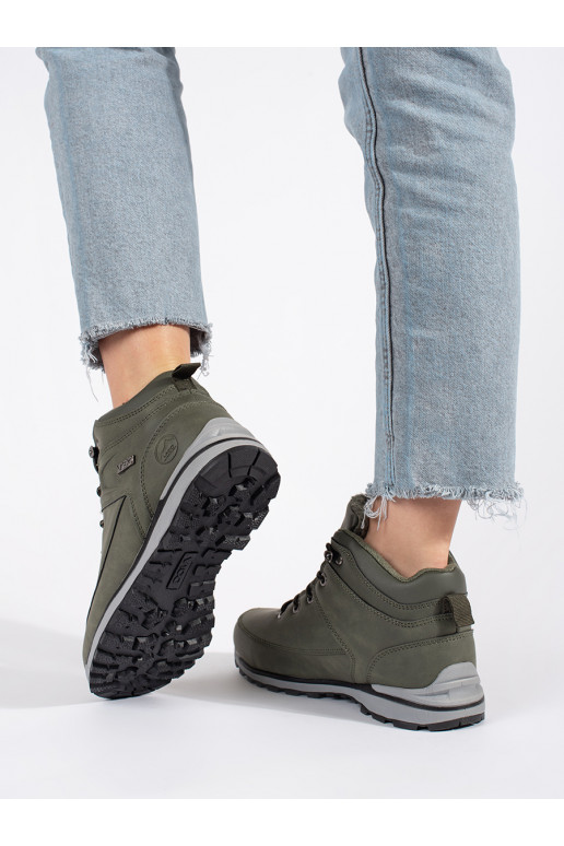 Zelené zateplené trekové boty