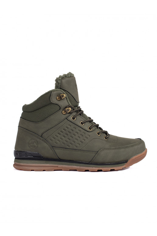 Tmavě zelené zateplené trekové boty