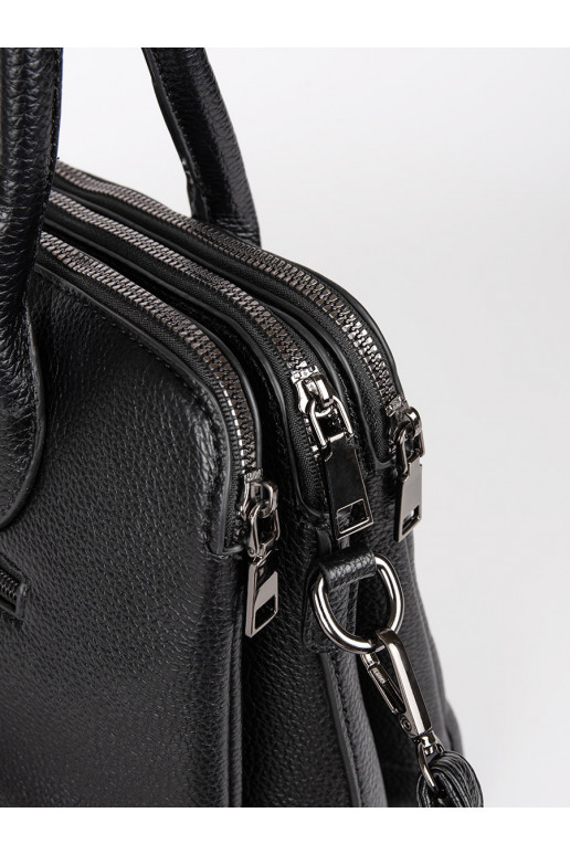 Černá klasická dámská kabelka se třemi přihrádkami