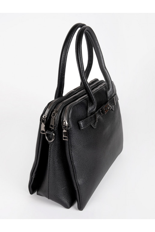 Černá klasická dámská kabelka se třemi přihrádkami