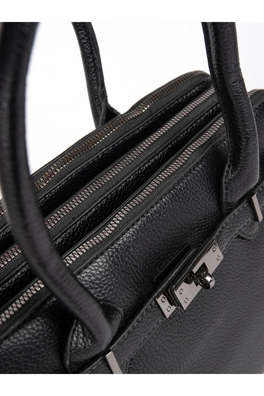 Černá klasická dámská kabelka se třemi přihrádkami