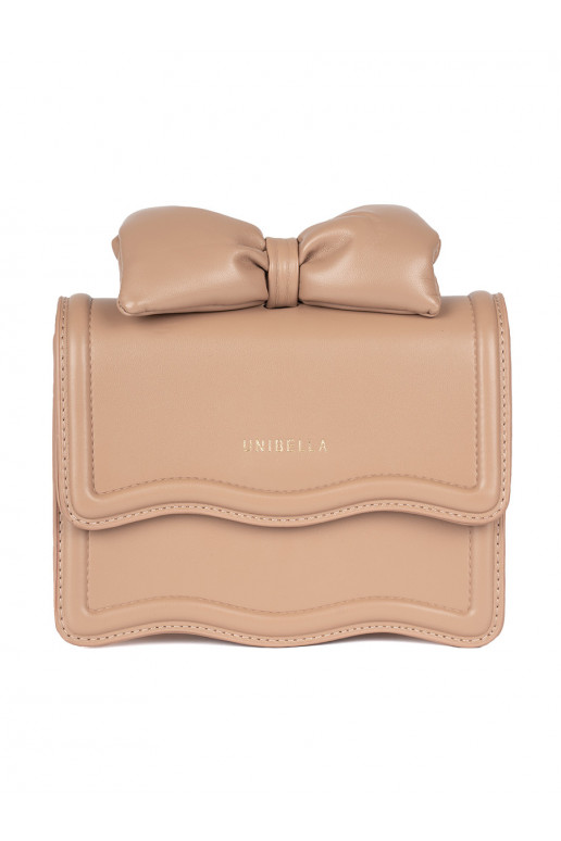 Malá béžová dámská kabelka s mašlí