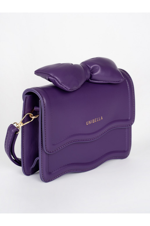 Malá fialová dámská kabelka s mašlí