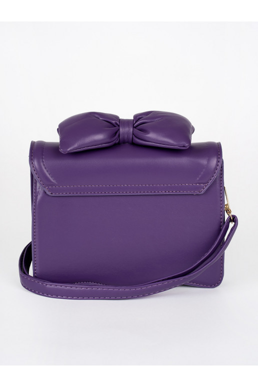 Malá fialová dámská kabelka s mašlí