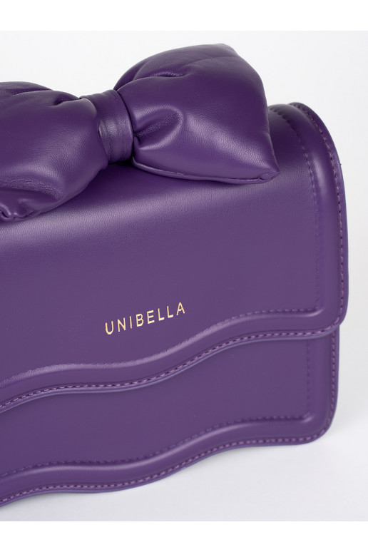 Malá fialová dámská kabelka s mašlí