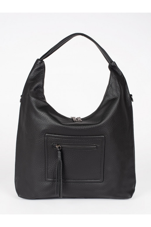 Černá dámská kabelka přes rameno s nastavitelným popruhem