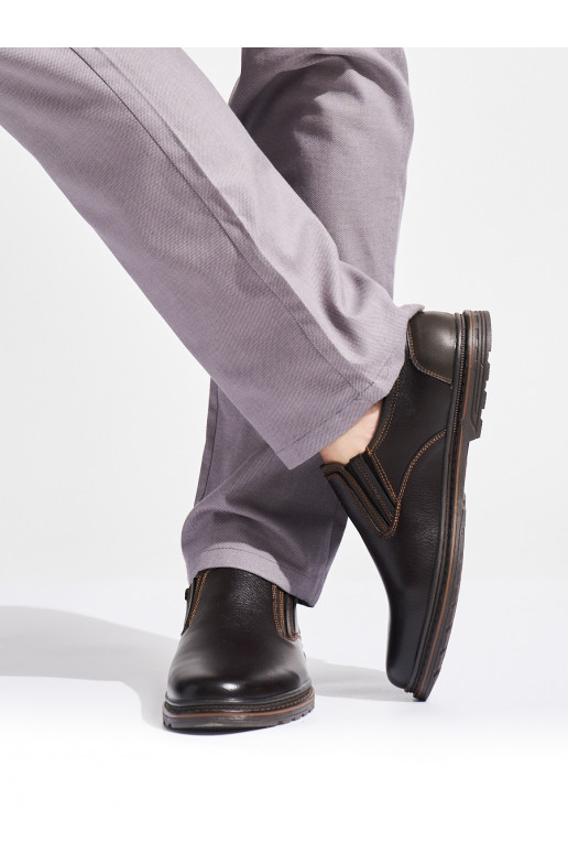 Tmavě hnědé pánské polobotky