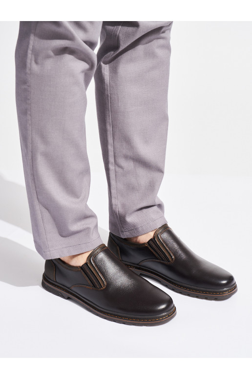 Tmavě hnědé pánské polobotky