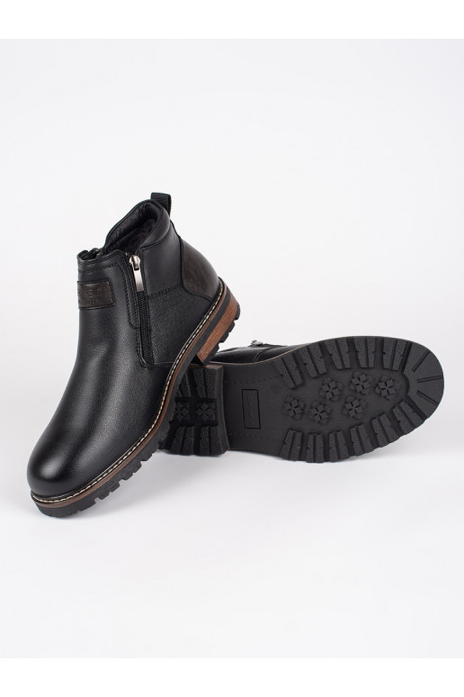 Černé zateplené pánské boty štibletky