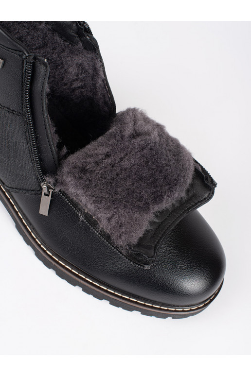 Černé zateplené pánské boty štibletky