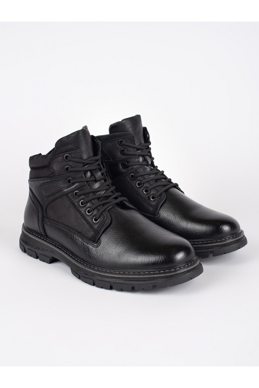 Pánské černé zateplené boty na šněrování