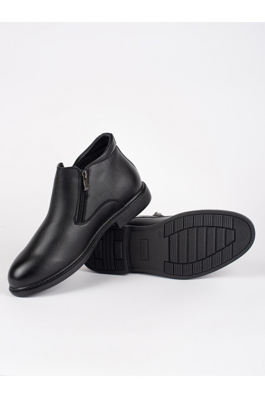 Černé zimní pánské zateplené kotníkové boty