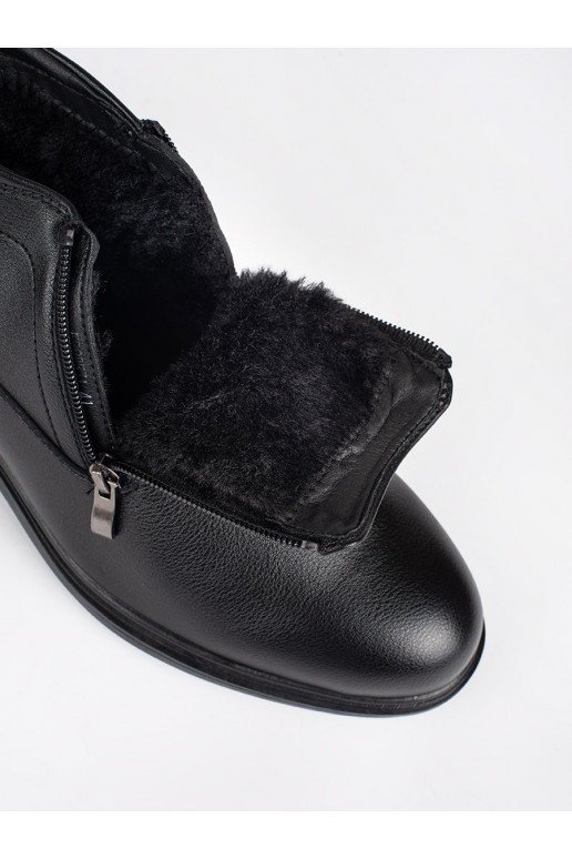 Černé zimní pánské zateplené kotníkové boty