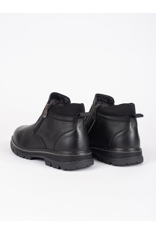 Černé zimní kotníkové pánské boty zateplené