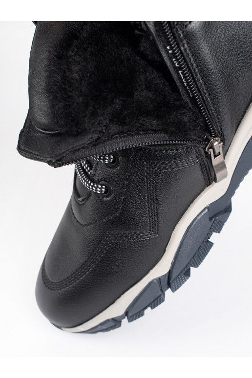 Pánské černé zateplené kotníkové boty šněrovací