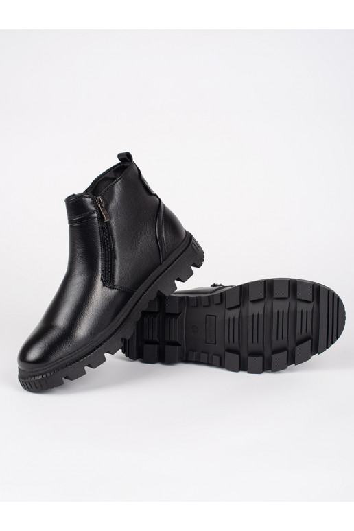 Pánské černé zateplené kotníkové boty