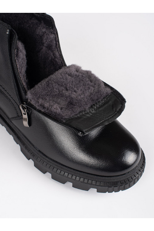Pánské černé zateplené kotníkové boty