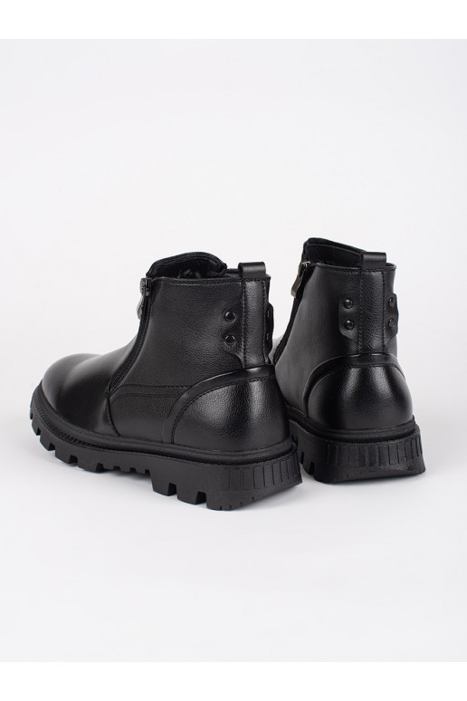Pánské černé zateplené kotníkové boty