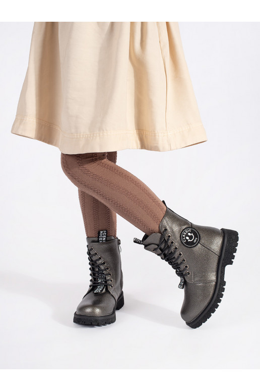 Dívčí zateplené zimní boty se šněrováním