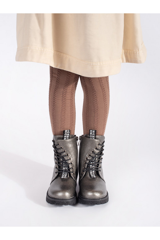 Dívčí zateplené zimní boty se šněrováním