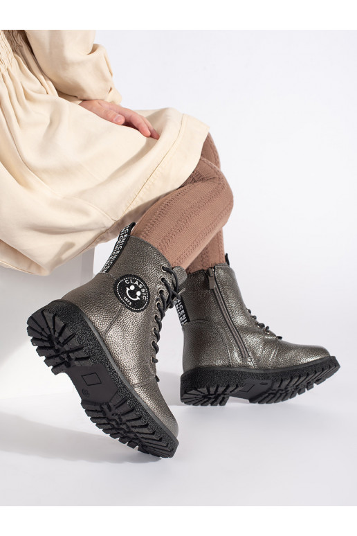 Dívčí zateplené zimní boty se šněrováním