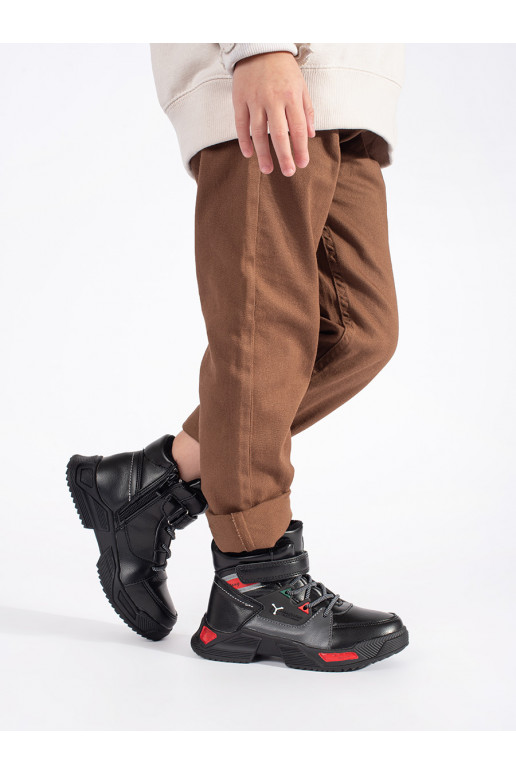 Černé zateplené chlapecké kotníkové boty