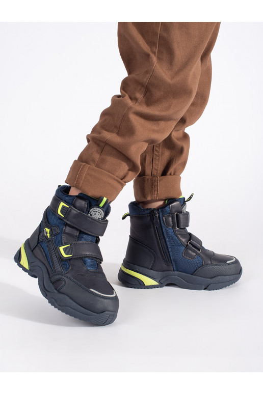 Tmavě modré zateplené chlapecké kotníkové boty