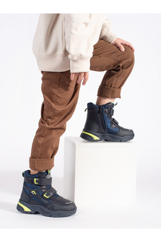 Tmavě modré zateplené chlapecké kotníkové boty